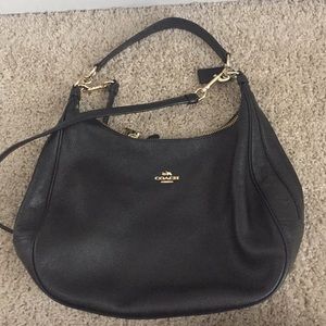 Coach black leather hobo/shoulder bag